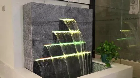 Decorazione del giardino domestico Accessori per piscine all'aperto Fontana a cascata per piscina con luci a LED