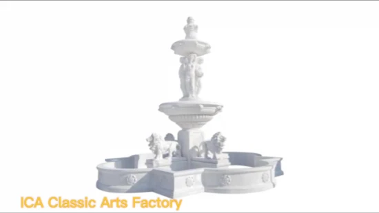 Grande fontana in granito da giardino decorativo per esterni e fontana in marmo con statua di cavallo d'acqua e fontana in pietra di leone in vendita