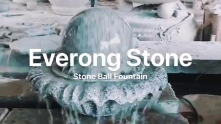 Fontana a sfera in pietra d'acqua galleggiante in granito con base rotonda